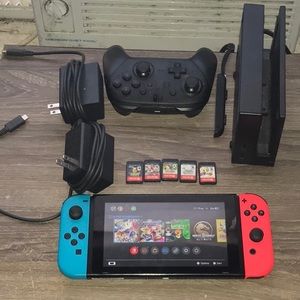 Nintendo switch with all the accessories